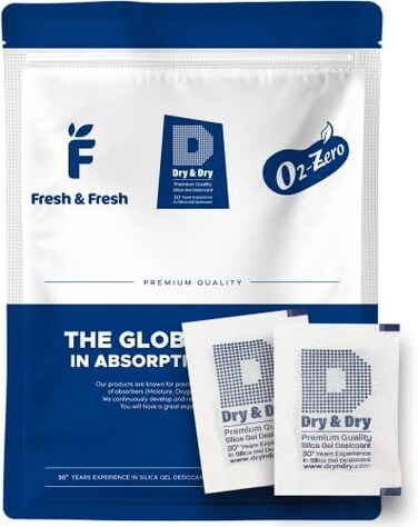 Dry &amp; Dry 5 Gram [30-3000 Packets] Premium Pure &amp; Safe Silica Gel Packets Desiccant Dehumidifiers - Rechargeable Fabric Silica Packets for Moisture 120 Pack DD5G120-CLOTH