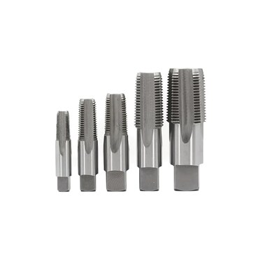 Drill America 5 Piece NPT Pipe Tap Set (1/8", 1/4", 3/8", 1/2" and 3/4"), Plastic Pouch Case, POU Series