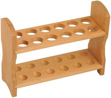 Eisco Labs Wood Test Tube Rack, 12 Tube Capacity, 7/8" (22mm) Holes