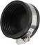 Supply Giant 3942 Flexible PVC Pipe Cap with Stainless Steel Clamps, 2.4" Inner diameter for 2" Nominal Pipe, Black