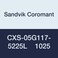 Sandvik Coromant CXS-05G117-5225L 1025, Carbide CoroTurn XS Solid Carbide Tool for Grooving, Left Hand Cut, Without Coolant, 0 deg Lead Angle