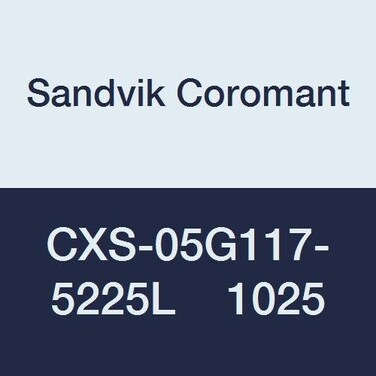 Sandvik Coromant CXS-05G117-5225L 1025, Carbide CoroTurn XS Solid Carbide Tool for Grooving, Left Hand Cut, Without Coolant, 0 deg Lead Angle