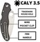 Spyderco Caly 3.5 Folding Knife - Black Carbon Fiber Handle with PlainEdge, Full-Flat Grind, ZDP-189 Steel Blade and Back Lock - C144CFPE
