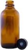 GreenHealth Pack of 12-4 oz Amber Glass Boston Round Bottles w/Black Phenolic Cone Lined Caps