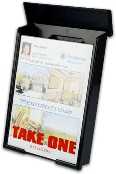 Prime Realtor Supplies Black Snap Shut Brochure Box Brochure Holder Flyer Box Black Outdoor Style Info Box Real Estate