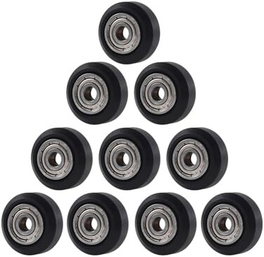 Aokin POM V Slot Wheel Big Plastic Pulley Wheel with Bearing Idler Pulley Gear Perlin Wheel for Creality Ender 3, CR-7, CR-8, CR-10, CR-10S Series 3D Printer, Pack of 10 Pcs