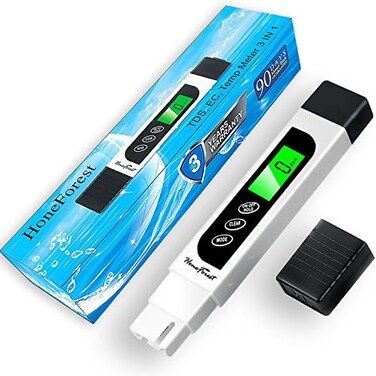 HoneForest Water Quality Tester, Accurate and Reliable, TDS Meter, EC Meter &amp; Temperature Meter 3 in 1, 0-9990ppm, Ideal Water Test Meter for Drinking Water, Aquariums, etc.