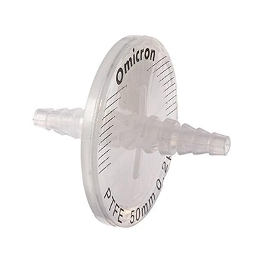 Omicron 200050R PTFE Venting Filter Disc, 60 psi Maximum Operation Pressure, 50 mm, 0.2 &micro;m Sterile, Individually Packed (Pack of 10)