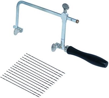 HEYMOUS Jewelers Saw Frame Set with Blades 12 Pieces Adjustable Jeweler Wax Cutting Saw Kit with Saw Blade Jewelry Making Tool Jewelers Tools