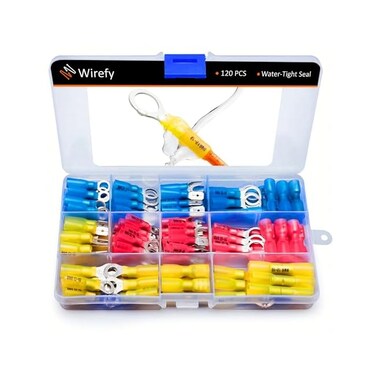 Wirefy Heat Shrink Wire Connectors - Electrical Connectors Kit - Marine Automotive Crimp Terminals - 22-10 Gauge - 120 PCS