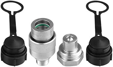Zinger 3/8" Hydraulic Quick Coupler Set Replaces Enerpac C-604,Connect and Disconnect Under 10,000 PSI Pressure, with 2 Dust Caps