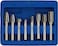 Astro Pneumatic Tool 2181 8-Piece Double Cut Carbide Rotary Burr Set 1/4" Shank in Blow Molded Case