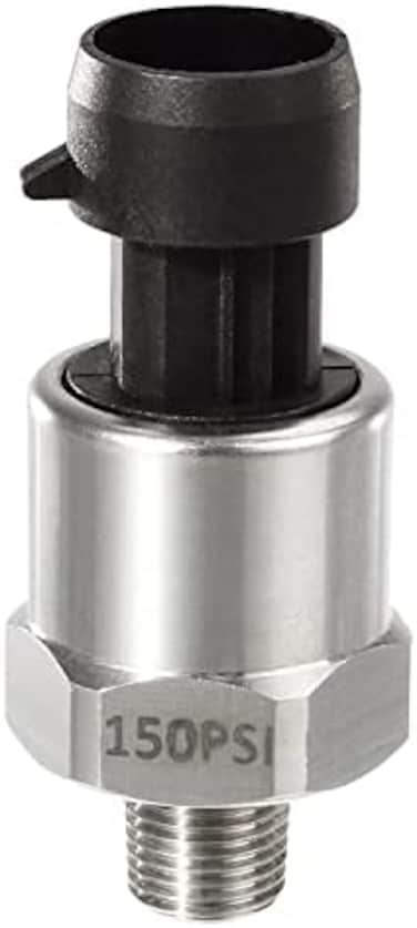 AUTEX 150 Psi Pressure Transducer/Sender/Sensor 150/200 Psi Stainless Steel 1/8&rdquo;-27 NPT Pressure Transducer Sensor Compatible With Oil, Fuel, Air, Water