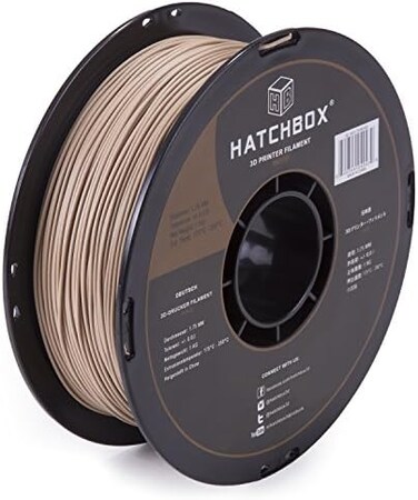 HATCHBOX 3D Printer Filament, Dimensional Accuracy +/- 0.03mm, 1.75 mm, 1 kg Spool, Wood