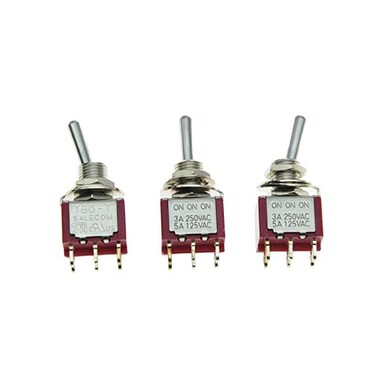 Salecom Electronics Co. 3X DPDT 6 Pin 3 Position ON/ON/ON Guitar Mini Toggle Switch Car/Boat Switches
