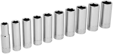 PERFORMANCE TOOL W38402 3/8" Drive 10-Piece Metric Deep Socket Set