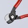 KNIPEX Cable Shears, 6-1/2 In L, 1/0 AWG, Red