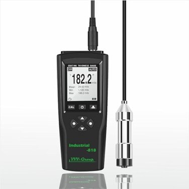 VVV-Group Digital Professional Coating Thickness Gauge Industrial-818 Paint Meter for Fe/NFe with Measuring Range: 0-197 mils   Resolution 0,001 mils