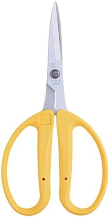 CHIKAMASA Professional Florist Shear/Scissor CRI-360SFY Stainless Steel Fluorine Coating "Made In Japan" By Chikamasa 160X80X12 Yellow
