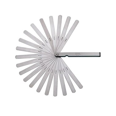 Mitutoyo 184-304S, Thickness Gage/Feeler Gage, 0.05mm to 1mm, 20 Leaves, Straight, 150mm Long Leaves