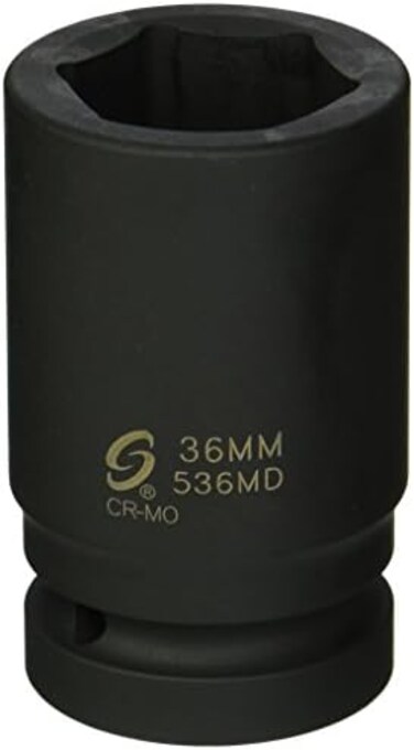 Sunex 536MD 1-Inch Drive Deep 6 Point Metric Impact Socket, 36-Mm