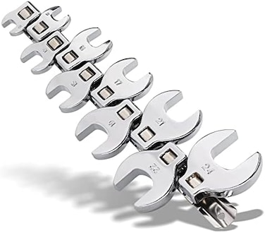 RamPro A Metric Foot Wrench Set For Easy Access To Hard-To-Reach Areas, Ideal For Tight Spaces, Great For Car Repairs - Includes Sizes: 10Mm To 24Mm - 10-Piece Set With Clip Organizer