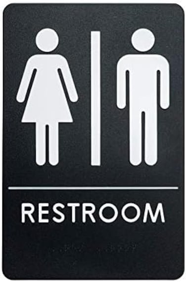 Rock Ridge Unisex Restroom Sign Black/White - ADA
