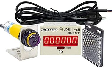DIGITEN 0-999999 Digital LED Counter +PhotoElectric Switch Sensor +Reflector Automatic Conveyor Belting 100-220VAC