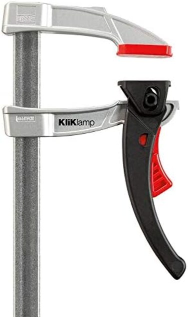 BESSEY KliKlamp Series Ratchet Action Lever Clamp - 4-Inch -KLI3.008 - Fast Action, Heavy Duty Clamps for Woodworking, Carpentry, &amp; Cabinetry - Professional Grade for DIY and Home Improvement