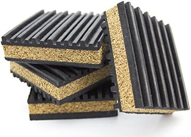 PneumaticPlus Cork &amp; Rubber Anti Vibration Pads 6" x 6" (Package of 4)
