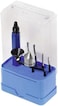NOGA 7 Pc 5 Application Trouble Shooter Deburring Set - Blue Aluminum - Rear