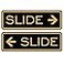 All Quality Classic Slide Door Sign - Black/Gold - Small