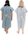 Careoutfit 2 Pack - Blue and White Hospital Gown with Back Tie/Hospital Patient Gown with Ties - One Size Fits All