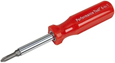 Performance Tool W975 6-in-1 Quick Change Screwdriver With Hex Torque Handle, Chrome Vanadium Steel