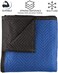 Stalwart 75-MOV1001 Blanket-80x73.5in Heavy-Duty Reusable Quilted Furniture Pad or Drop Cloth with Recycled Cotton Filling-Moving Supplies, 1-Pack, Black/Blue