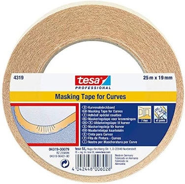 tesa 4319 Masking Tape For Curves, 19mm x 25m