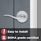 كويكست مقبض باب بتصميم مموج تقليدي لغرفة النوم او الحمام من توستين بلون كروم ساتان - 97300-729