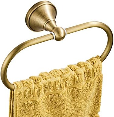 Flybath Oval Towel Ring Antique Brass Hanger Towel Rack for Bathroom Kitchen Accessories Wall Mounted Brushed Bronze