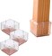 Gutapo Silicone Furniture Chair Leg Caps Pads Floor Protectors with Felt Square L: 1-1/4" W: 1-1/4" Transparent EC