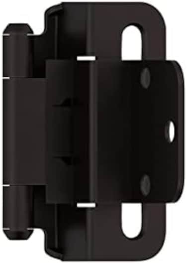 Amerock Cabinet Hinge   3/8 inch (10 mm) Inset Hinge   Oil Rubbed Bronze   2 Pack   Self-Closing Hinge   Partial Wrap Hinge   Cabinet Door Hinge