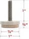 Shepherd Hardware 9908 1-Inch Felt Gard Threaded Stem Furniture Glides, 1/4-Inch Stem Diameter, 4 Count, Tan