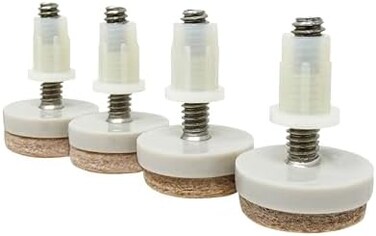Shepherd Hardware 9908 1-Inch Felt Gard Threaded Stem Furniture Glides, 1/4-Inch Stem Diameter, 4 Count, Tan