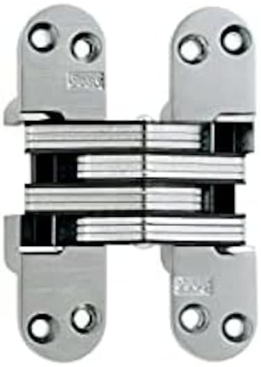 SOSS Invisible Hinge Model 218 for 1-3/4" Thick Material, 20 Minute Fire Rated, Zinc, Satin Chrome Exterior Finish, Model Number 218US26D