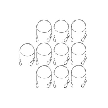 MFL. Safety Cables 110 lb Load Duty 31.5'' Stainless Steel Security Rope for Party Lights DJ Light Stage Lighting, Pack of 10