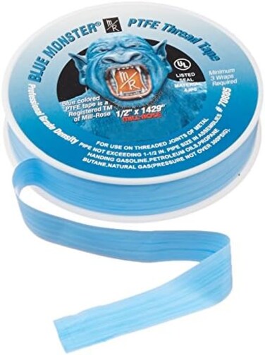 Mill-Rose 70885 Blue Monster PTFE Pipe Thread Sealant Tape, 1/2-Inch x 1429-Inches, Blue