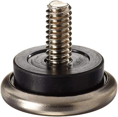Shepherd Hardware 9450 1-1/16-Inch Threaded Stem Furniture Glides, 1/4-Inch Stem Diameter, Metal Base with Rubber Cushion, 4-Pack