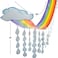 Fun Express Rainbow and Cloud Ceiling Decorations Hanging - 12-Foot Rainbow Ceiling Clouds with Rain Drops - Easy to Install Elevate Any Room with a Colorful Hanging Rainbow Clouds Decorations Party