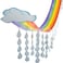 Fun Express Rainbow and Cloud Ceiling Decorations Hanging - 12-Foot Rainbow Ceiling Clouds with Rain Drops - Easy to Install Elevate Any Room with a Colorful Hanging Rainbow Clouds Decorations Party