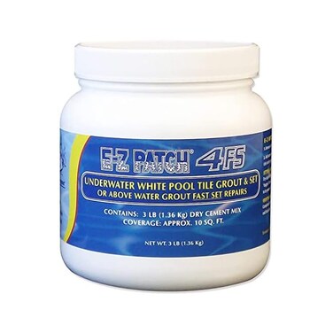 E-Z Products 4 Fast Setting Underwater White Pool Tile &amp; Grout Repair - Tile Grout (3 Pounds, White)