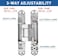 TamBee Invisible Hinge Hidden Door Hinges for Secret Door Concealed Door Hinge Outswing Hidden Door Hinges for Secret Doors 3 Way Adjustable Butt Hinge 7inch 2PCs